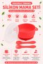 Vacuum Silicone Food Bowl with Lid, Six Vacuum Food Bowls, Silicone Spoon (Red) - 7