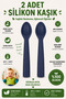 Children Kids Silicone Feeding Spoon / Navy Blue Color - 8