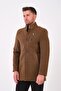 Ezel Stand-Up Collar Chest Zipper Slim Fit Men's Cashmere Coat19-12 - 5