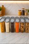 6 Pieces Gray 4 Liter Leak-Proof Food Storage Container Set of 6 Luxury Stylish Box Gray - 7