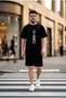 Unisex 2 Thread Love Letter Printed T-Shirt Shorts Set
