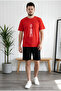 Unisex 2 Thread Love Letter Printed T-Shirt Shorts Set
