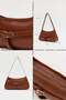 Taba D60 Buckle Detailed Zippered Minimal Design Modern Style Daily Women's Shoulder and Baguette Bag - 5