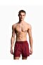 Men's Regular Fit Red Swim Shorts with Elastic Waist and Drawstring