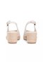 Women's Straw Wedge Heel Linen Flat Fabric Comfortable Sole Beige Wedge Heeled Shoes - 5
