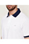 Men's Button Closure Short Sleeve 100% Cotton White Polo Collar T-Shirt - 4
