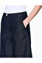 Women's High Waist Straight Model Denim Comfortable Navy Blue Trousers - 5