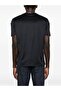 Men's Regular Cut Round Neck Logo Patterned Short Sleeve Navy Blue T-Shirt - 4