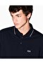 Men's Brand Logo Regular Fit Cotton Short Sleeve Navy Blue Polo Collar T-Shirt - 5