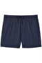 Men's Regular Cut Navy Blue Swim Shorts with Elastic Waist and Drawstring, Logo Detail - 6