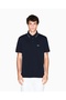 Men's Brand Logo Regular Fit Cotton Short Sleeve Navy Blue Polo Collar T-Shirt - 4