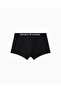 Men's Comfortable Modal Fabric Logo Signed Elastic Waistband Black Boxer - 3