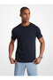 Men's Regular Fit Cotton Crew Neck Short Sleeve Navy Blue T-Shirt