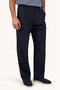 Men's Regular Waist Straight Leg Flexible Comfortable Fabric Pocket Detail Navy Blue Trousers