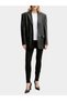 Women's Regular Waist Narrow Leg Slim Fit Denim Fabric Black Jeans - 2