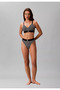 Women's Cotton Piece Elastic Logo Patterned Waist Band Black Bustier - 3