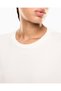 Women's Comfortable Fit Rhinestone Detailed Round Neck Short Sleeve White T-Shirt - 3