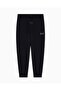 Men's Stretch Cotton Logo Regular Fit Jogger Normal Waist Black Trousers - 5