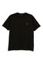 Men's Regular Fit Ribbed Collar Metallic Logo Detailed Cotton Short Sleeve Black T-Shirt