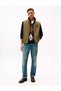 Men's Regular Fit Stand Collar Zippered Logo Label Khaki Vest - 2