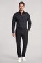 Men's Slim Fit Long Sleeve Black Shirt with Logo Detail on Chest and Back - 2