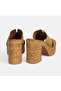 Women's Tan Suede Heeled Slippers - 7