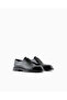 Men's Lace-Up Round Toe Leather Comfortable Sole Black Shoes - 2