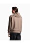 Men's Regular Fit Eagle Logo Textured Hooded Brown Sweatshirt - 3