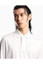 Men's Lightweight Breathable Cotton Fabric Regular Cut Logo Detailed Long Sleeve White Polo Collar T-Shirt - 3