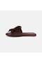 Women's Bitter Brown Floral Detailed Suede Leather Slippers - 3