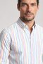 Men's Regular Fit Striped Patterned Cotton Long Sleeve Multi-Colored Shirt - 4