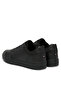 Men's Leather Laced Comfortable Sole Flat Model Black Sneaker - 4