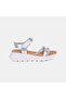 Women's Silver Stone Band Detailed Wedge Heeled Leather Sandals - 2