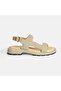 Women's Beige Suede Buckle Sandals - 2