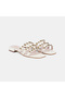 Women's Off-White Leather Slippers with Gold Stud Detail
