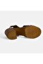 Black Women's Leather Sandals with Buckle Detail - 4