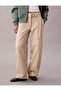 Cotton Seamed Pant Women's Cream Fabric Trousers