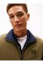 Men's Regular Fit Stand Collar Zippered Logo Label Khaki Vest - 5