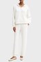 Women's Comfortable Fit Zippered Hooded Cotton Sweatshirt with Front Kangaroo Pocket in Ecru - 3