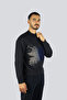 Men's Regular Fit Crew Neck Long Sleeve Cotton Navy Blue Sweatshirt - 2