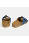 Women's Blue Adjustable Buckle Detailed Suede Slippers - 5