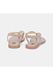 Women's Gold Flip-Flop Sandals with Elastic Back and Stone Detail - 5