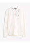Men's Regular Fit Cotton Half Zipper Long Sleeve White Polo Collar T-Shirt - 5