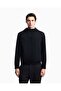 Men's Regular Cut Zippered Elastic Hooded Jacket in Stretch Fabric in Navy Blue