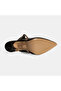 Women's Brown Adjustable Buckle Leather Evening Dress Heeled Slippers - 4