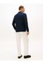 Men's Regular Fit Cotton Half Zipper Long Sleeve Navy Blue Polo Collar T-Shirt - 3