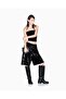 Women's Sequined Slim Fit Crop Black T-Shirt with Back Zipper - 3