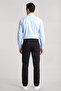 Men's Slim Fit Cotton Pocket Detailed Long Sleeve Blue Shirt - 3