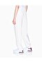 Women's Comfortable Cut Elastic Waistband Cotton Elastic Leg Ecru Trousers - 2