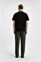 Men's Comfortable Fit Round Neck 100% Cotton Embroidered Patterned Short Sleeve Black T-Shirt - 3